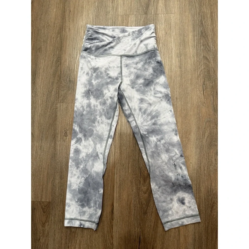 Lululemon Align Cross Waist Crop Legging Diamond Dye High‎ Rise Gray Size 4